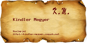 Kindler Megyer névjegykártya